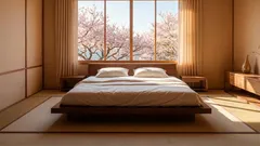 Japoński minimalizm: jakie są zalety spania w łóżku ustawionym blisko podłogi?
